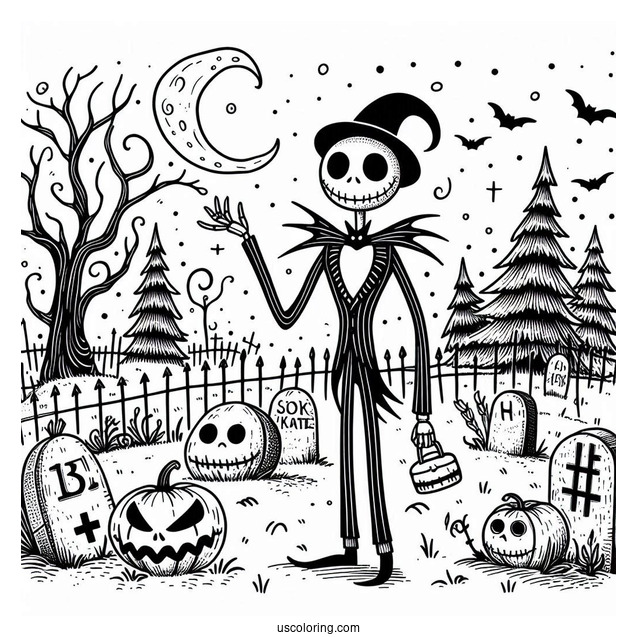 Jack Skellington In Cemetery