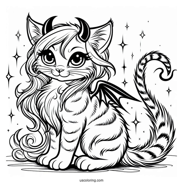 Lucifer Cat Coloring Sheet