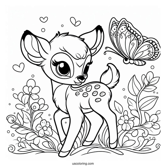 Bambi With Butterfly On His Tail