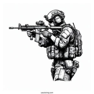 Realistic Special Operation Forces Soldier Coloring Page