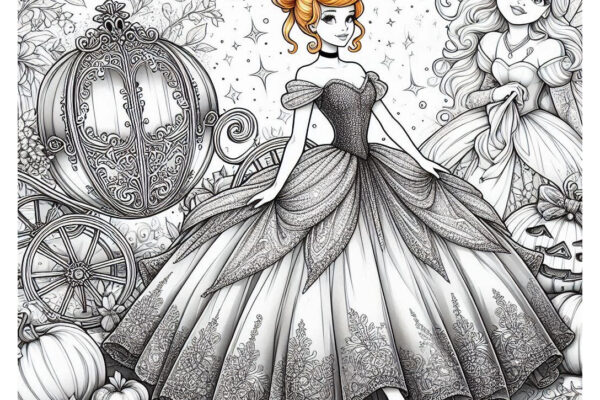 cinderella coloring pages feature image