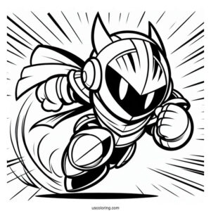 Super Smash Bros Coloring Page Of Meta Knight For Kids