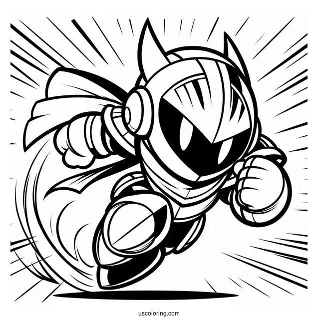 Super Smash Bros Coloring Page Of Meta Knight For Kids