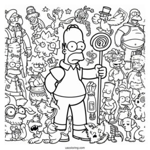 The Simpsons With All Characters And Pets
