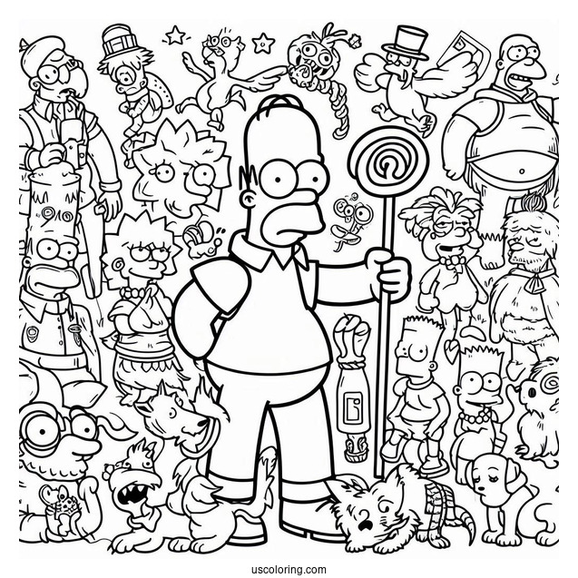 The Simpsons With All Characters And Pets