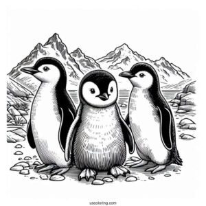 Detailed Fiordland Penguin Coloring Page
