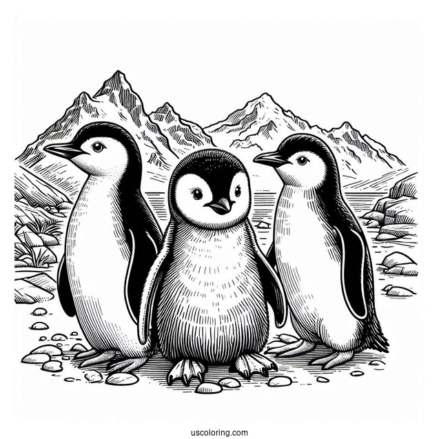 Detailed Fiordland Penguin Coloring Page