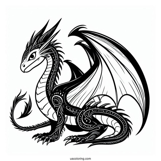 Night Fury Dragon Coloring Sheet