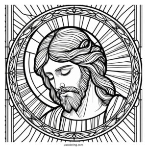 Jesus Stained Glass Coloring Sheet