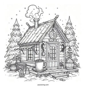 Cozy Coffee Coloring Pages Of Shack
