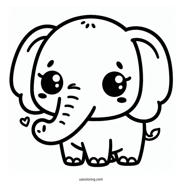 Kawaii Elephant With Little Trunk