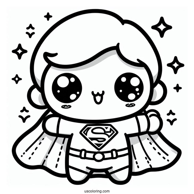 Cute Kawaii Superman Coloring