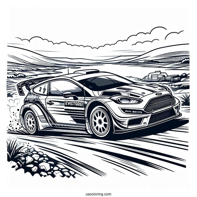 Ford Rally Car Coloring Sheet