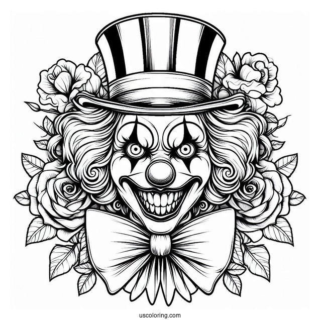 Halloween Clown with Scary Smile to Color