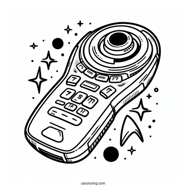 Star Trek Coloring Page Of Simple Starfleet Tricorder Outline