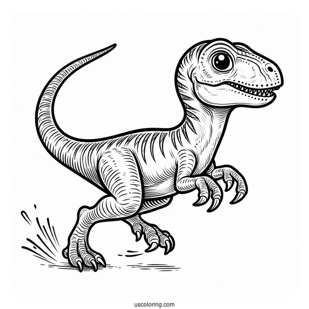 Running Oviraptor Coloring Sheet For Kids