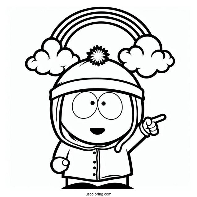 Easy Kyle Broflovski South Park Coloring Page For Kids
