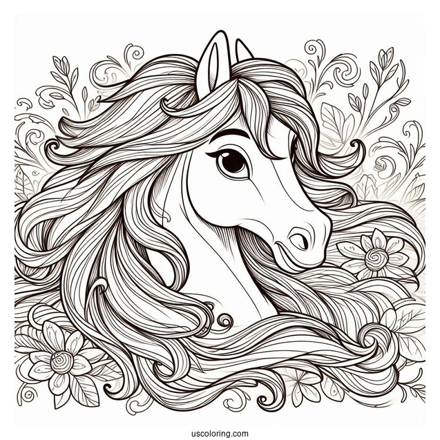 Coloring Sheet Of Maximus The Horse From Tangled