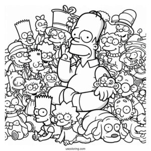The Simpsons With All Characters And Pets