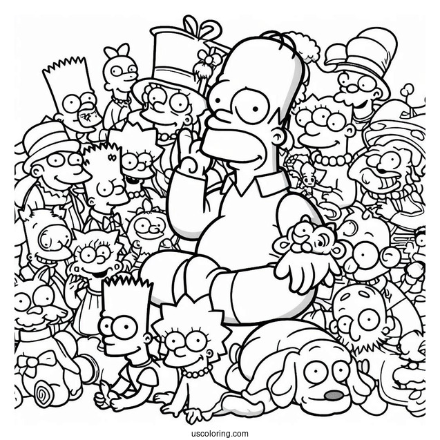 The Simpsons With All Characters And Pets