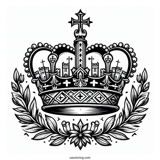 Oultine Of St Edward Heraldic Crown Coloring In