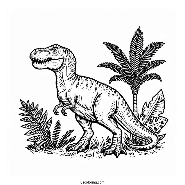 Alpha T-Rex Dinosaur Coloring Page