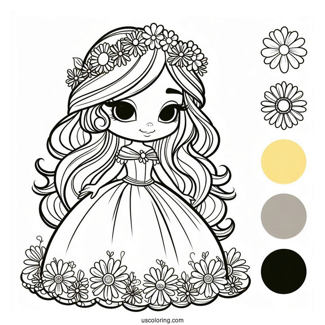 Simple Princess Daisy Coloring Page