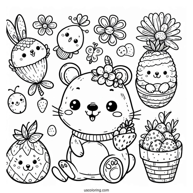 All Smiling Critters Coloring Page For Kids