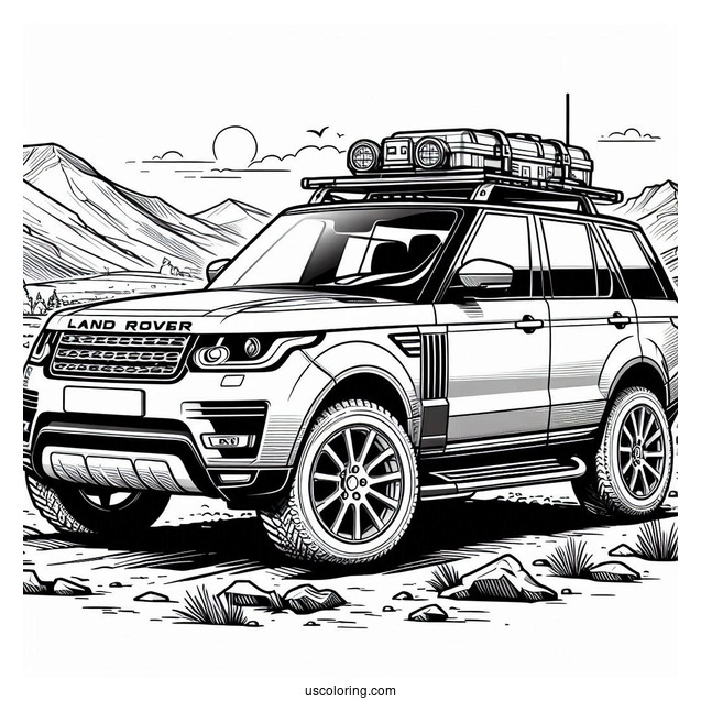 Land Rover SUV Coloring Page