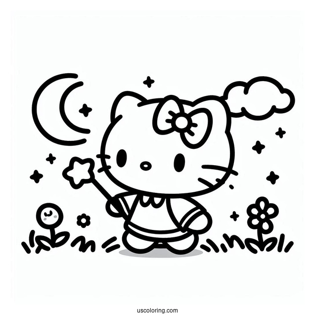 Sanrio Coloring Pages Of Kawaii Kuromi Walking