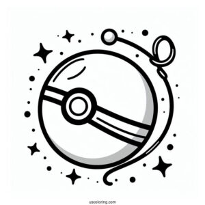 Easy Pokéball Coloring Page Outline For Preschoolers