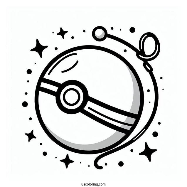 Easy Pokéball Coloring Page Outline For Preschoolers