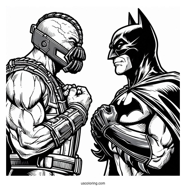 Batman Vs Bane Villan Coloring Page