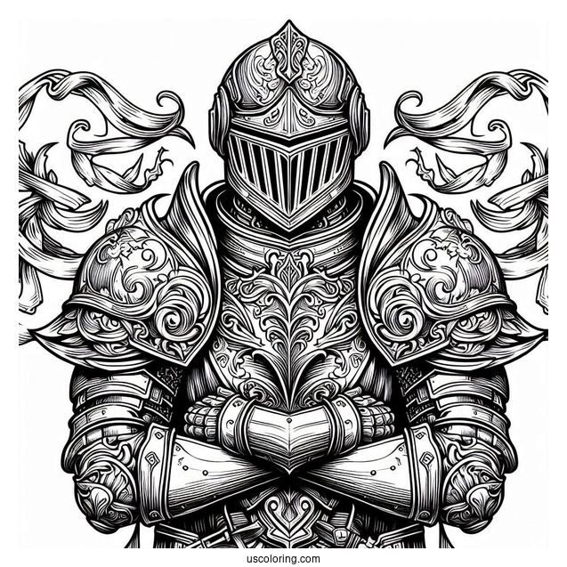 Knight Upper Body Armor Coloring In