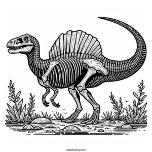 Spinosaurus Coloring Page Skeleton
