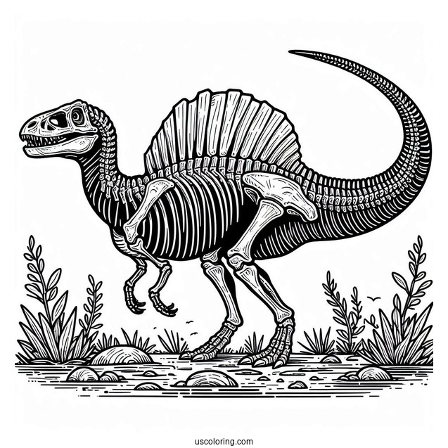 Spinosaurus Coloring Page Skeleton