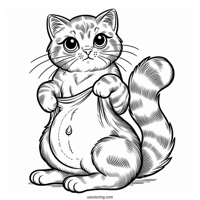 Adult Cat Exposing Belly