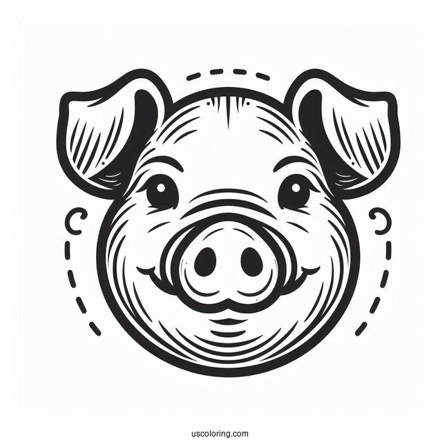 Easy Outline Of a Pigs Face