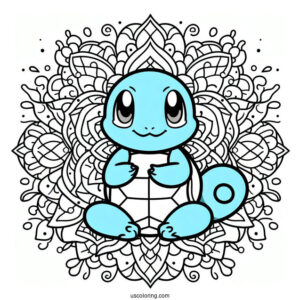 Squirtle Mandala Coloring Sheet For Kids