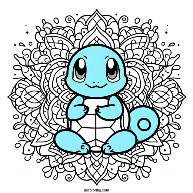 Squirtle Mandala Coloring Sheet For Kids