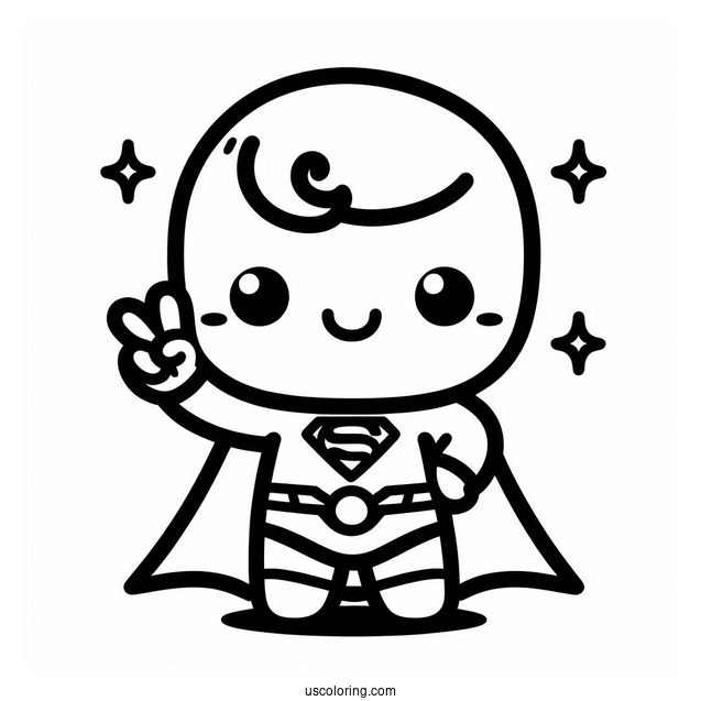 Cute Kawaii Superman Coloring
