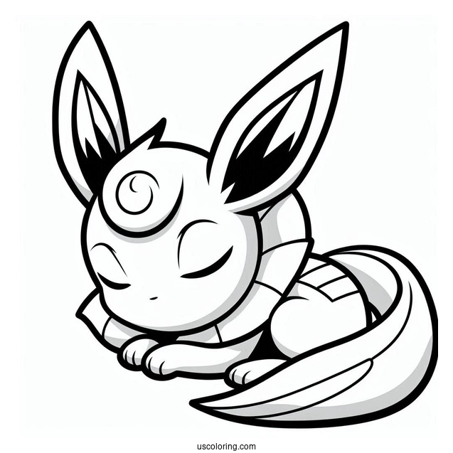 Sleepy Sylveon Coloring Page