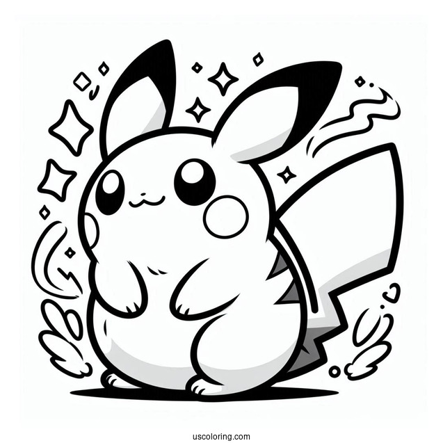 Easy Alolan Raichu Coloring Page For Preschoolers