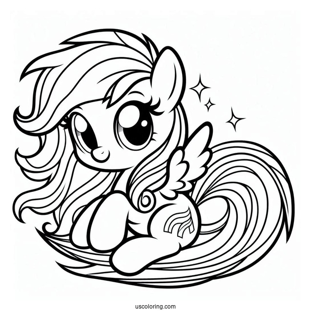 Baby Rainbow Dash Coloring Page For Preschoolers