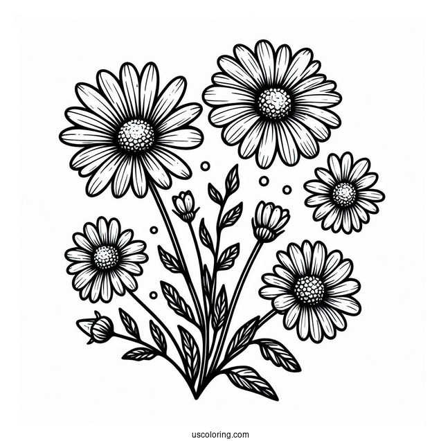 Flower Coloring Pages Of Pretty Daisies