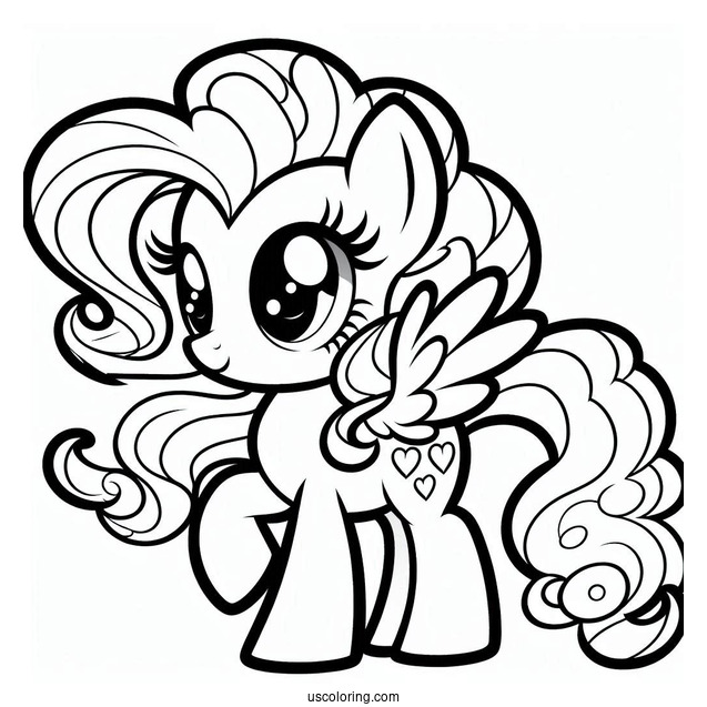 Cute Chibi Pinkie Pie Coloring Page For Preschoolers