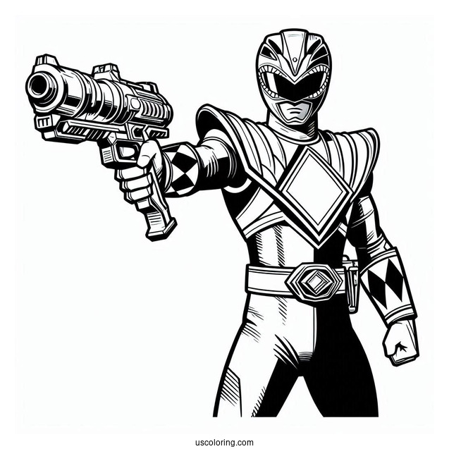 Power Ranger Holding Large Gun