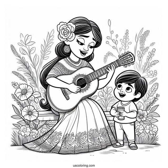 Sing Coloring Page Of Rosita With Her Son Sing