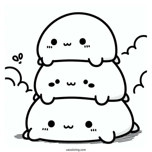 Sumikko Gurashi Coloring Page Of Friends On Top Of Each Other