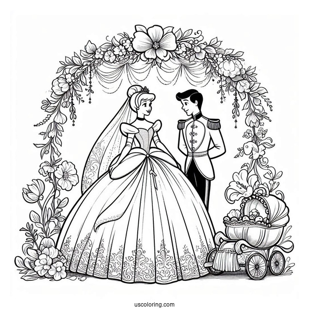 Coloring Page Of Cinderella_s Wedding